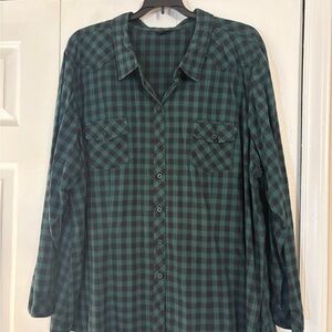 FINAL PRICE Torrid Green and Black Plaid Shirt